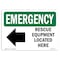 Signmission Safety Sign, OSHA EMERGENCY, 12" Height, Rigid Plastic, Rescue Equipment Located Here, Landscape OS-EM-P-1218-L-10353 - alternate 1